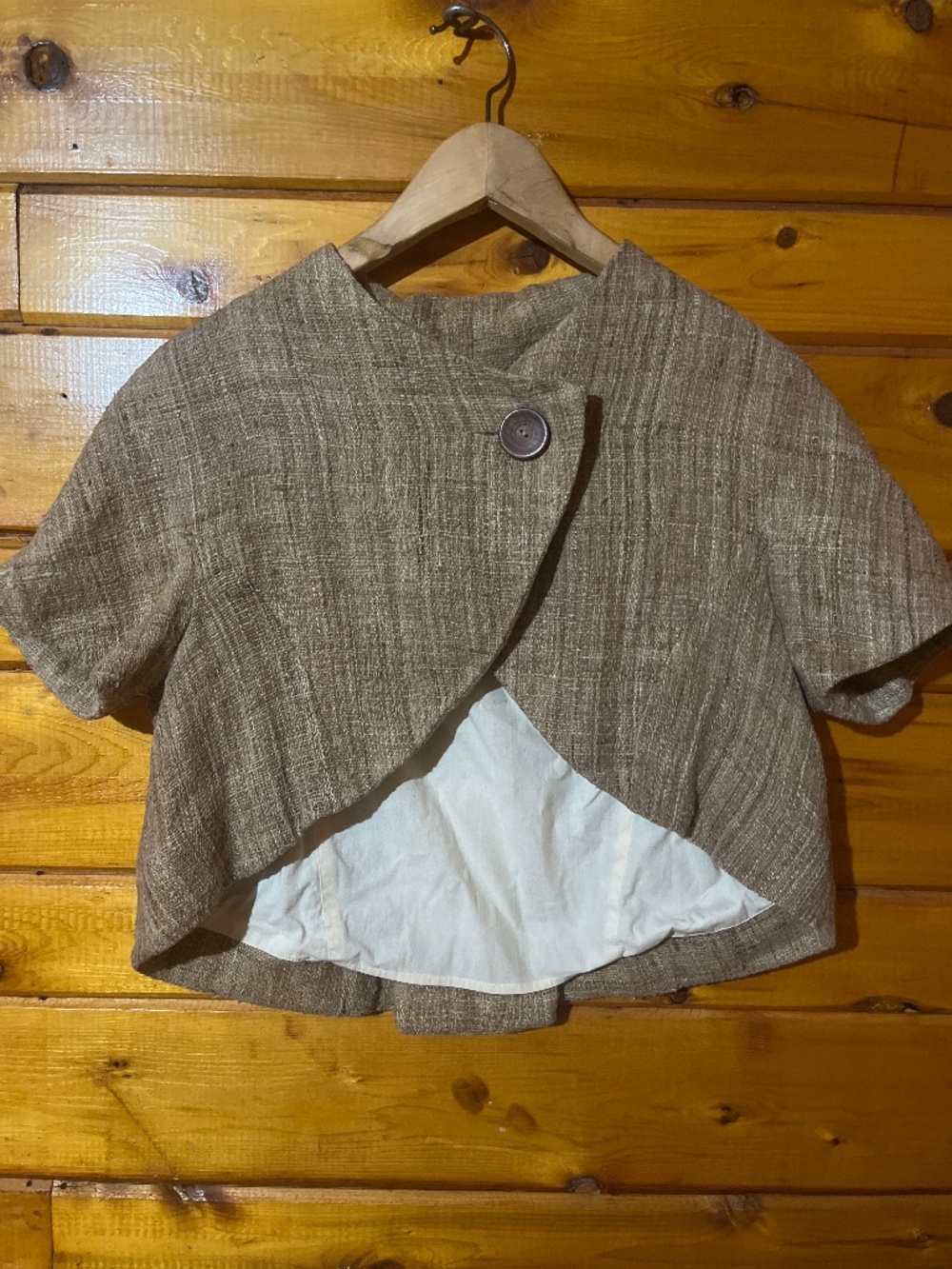 Edun Raw Silk Bolero with Cotton Lining